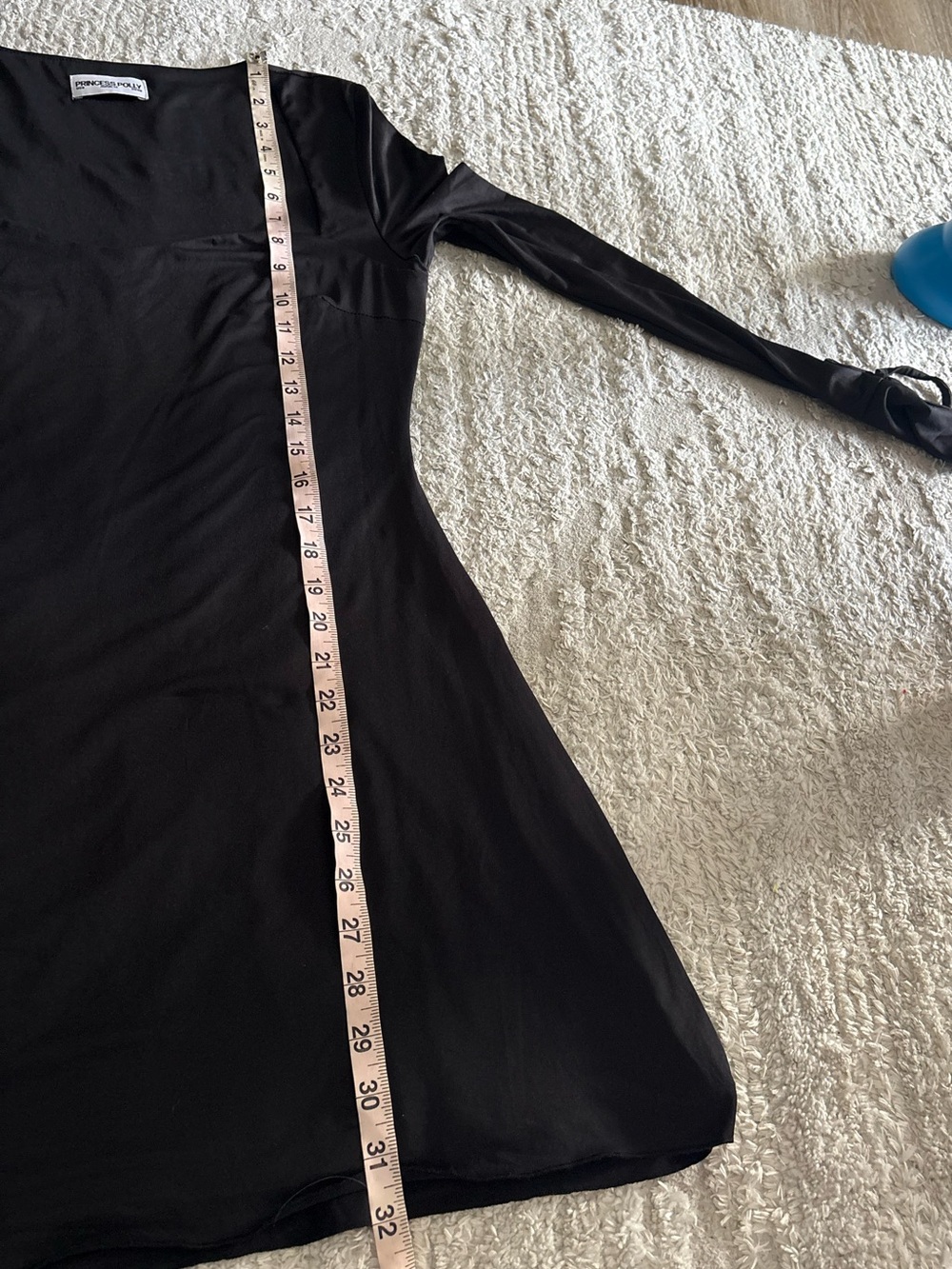 Princess Polly Dalzine Long Sleeve Mini Dress Black Size 8 - Picture 8 of 8